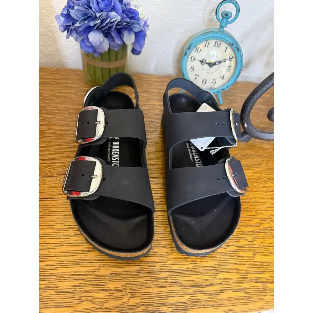 NEW Birkenstock Men’s/Women’s Milano Big Buckle Sandal Black Size11/L 9/M Summer